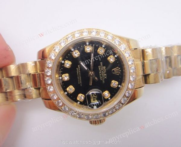 Rolex Datejust Gold President Diamond Bezel Ladies Watch Rolex Datejust Gold President Diamond Bezel Ladies Watch