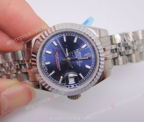 Copy Rolex Couple Watches Datejust SS Blue Dial Ladies 26mm Copy Rolex Couple Watches Datejust SS Blue Dial Ladies 26mm