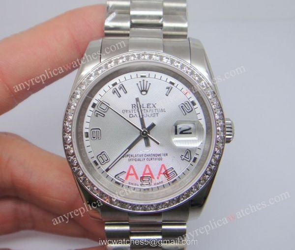 Rolex Datejust SS Silver Arabic / Replica Rolex Presidential Diamond Watch 36mm Rolex Datejust SS Silver Arabic / Replica Rolex Presidential Diamond Watch 36mm