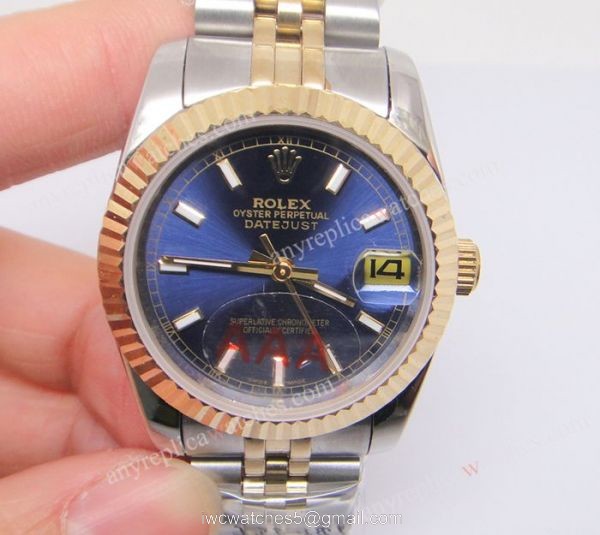 Rolex Datejust Replica Watch 2-Tone Jubilee Blue Dial Rolex Datejust Replica Watch 2-Tone Jubilee Blue Dial