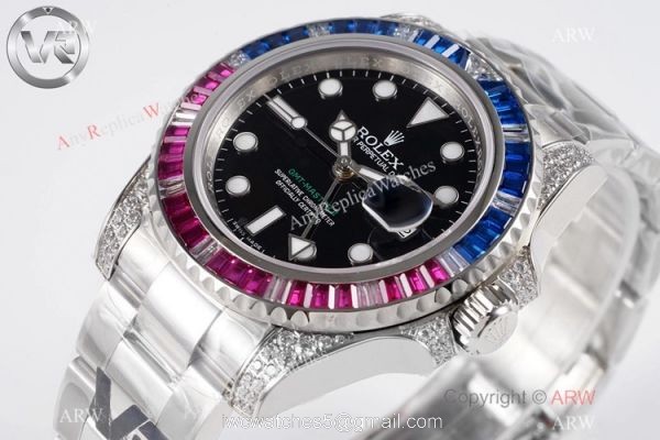 Swiss 1:1 Replica Rolex GMT-Master II SARU Diamond Watch VR Factory MAX Version Swiss 3186 Swiss 1:1 Replica Rolex GMT-Master II SARU Diamond Watch VR Factory MAX Version Swiss 3186