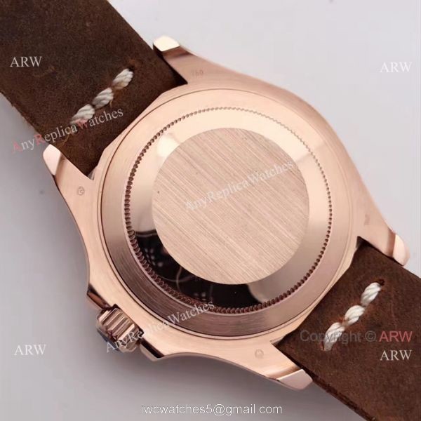 Rolex Rose Gold Yachtmaster Replica Watch 40mm Purple MOP Face Rolex Rose Gold Yachtmaster Replica Watch 40mm Purple MOP Face