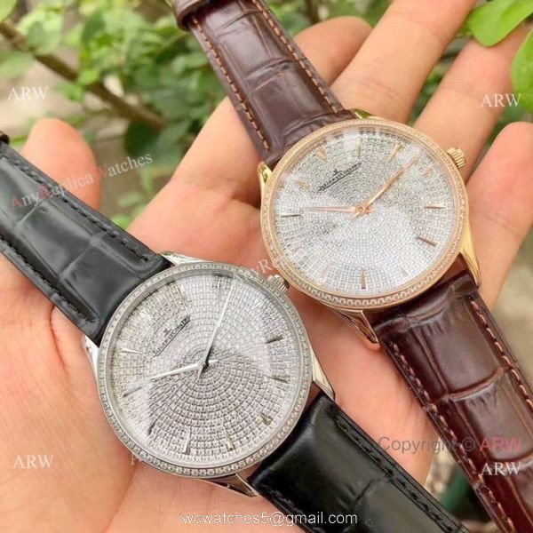 2019 Copy Jaeger-LeCoultre Master Ultra Thin Iced Out Full Diamonds Face 41 mm Watch 2019 Copy Jaeger-LeCoultre Master Ultra Thin Iced Out Full Diamonds Face 41 mm Watch