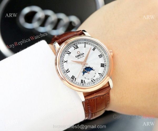 Best Copy Omega De Ville SS White Moonphase Dial 40MM Watch Best Copy Omega De Ville SS White Moonphase Dial 40MM Watch