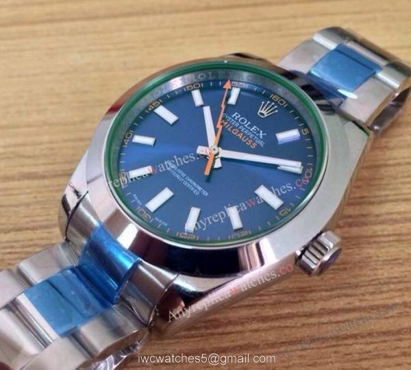 Replica Rolex Milgauss Stainless Steel Blue Face Watch 40mm Replica Rolex Milgauss Stainless Steel Blue Face Watch 40mm