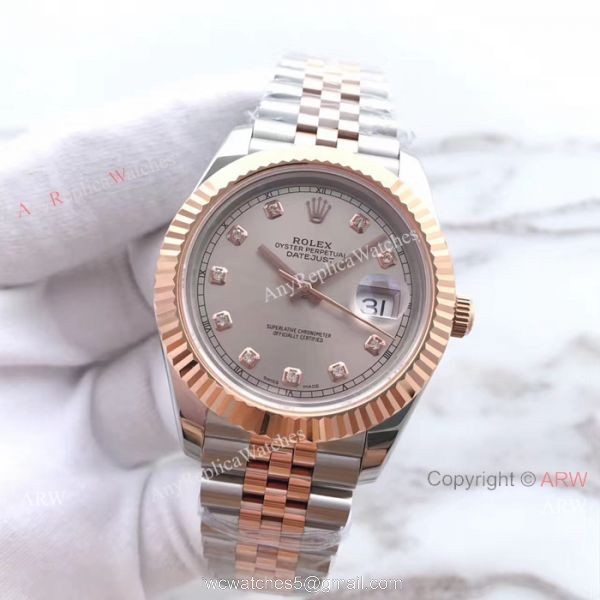 (EW) Replica Rolex Datejust 2 Diamond Rolex Replica Watch 2-T Rose Gold Gray Face (EW) Replica Rolex Datejust 2 Diamond Rolex Replica Watch 2-T Rose Gold Gray Face