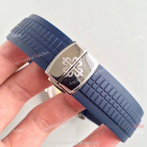 Replica Swiss Patek Philippe Travel Time Watch SS Blue Rubber Strap Replica Swiss Patek Philippe Travel Time Watch SS Blue Rubber Strap