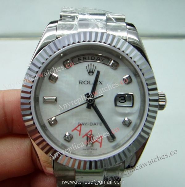 Replica Rolex Day Date II Watch 41mm SS White MOP Replica Rolex Day Date II Watch 41mm SS White MOP
