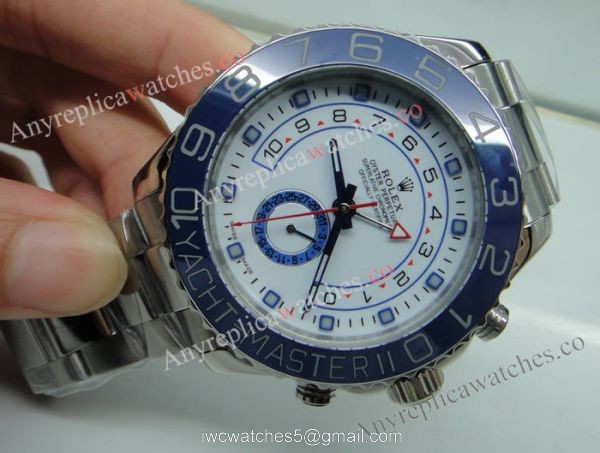 Rolex Yacht-Master II Watch SS White Face Blue Ceramic bezel watch 44mm Rolex Yacht-Master II Watch SS White Face Blue Ceramic bezel watch 44mm