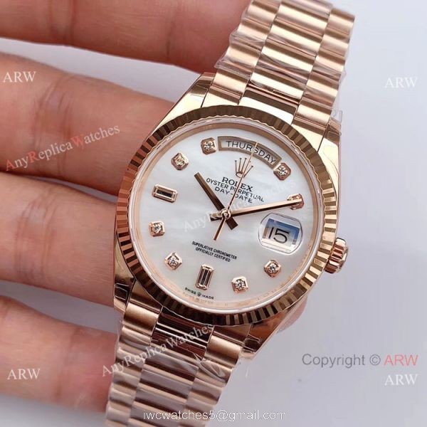 Swiss Replica Rolex Day date Rose Gold President EW Factory 3255 Watch 36mm Swiss Replica Rolex Day date Rose Gold President EW Factory 3255 Watch 36mm