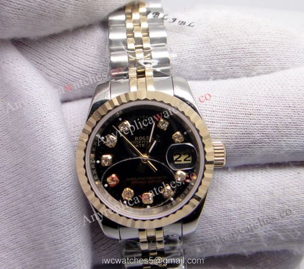 Fake Rolex Datejust Watch Black Face 2-Tone Jubilee Ladies Fake Rolex Datejust Watch Black Face 2-Tone Jubilee Ladies
