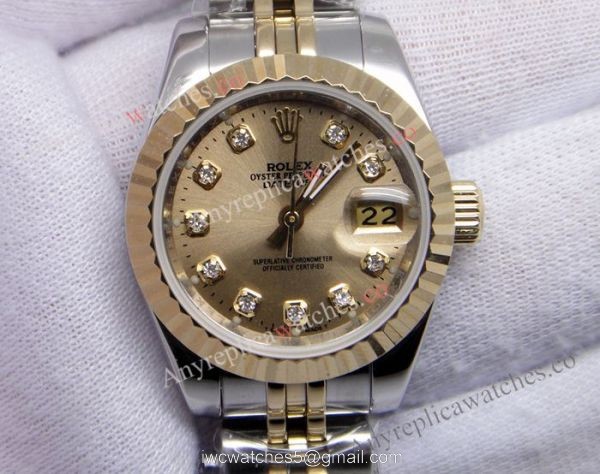 Replica Rolex Datejust 2-Tone jubilee Gold Face Watch for Ladies 26mm Replica Rolex Datejust 2-Tone jubilee Gold Face Watch for Ladies 26mm
