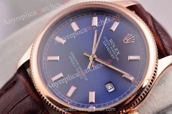 NEW Style Copy Rolex Datejust Watch Brown Leather Band 39mm NEW Style Copy Rolex Datejust Watch Brown Leather Band 39mm