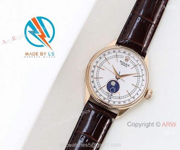 SWISS Rolex Cellini Moonphase Replica Watch Rose Gold 3195 SWISS Rolex Cellini Moonphase Replica Watch Rose Gold 3195