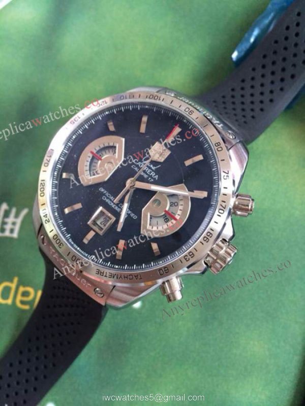 Tag Heuer Grand Carrera Calibre 17 RS3 Copy Watch Brown Face Rubber Strap Tag Heuer Grand Carrera Calibre 17 RS3 Copy Watch Brown Face Rubber Strap