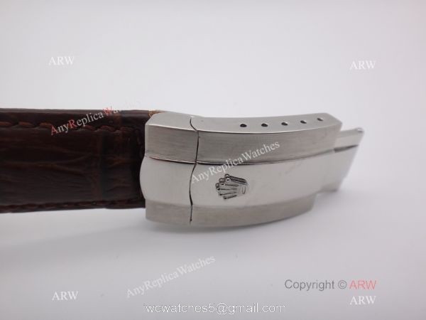 Copy Rolex Daytona Leather Strap SS Gray Face w/ Arabic Watch Copy Rolex Daytona Leather Strap SS Gray Face w/ Arabic Watch