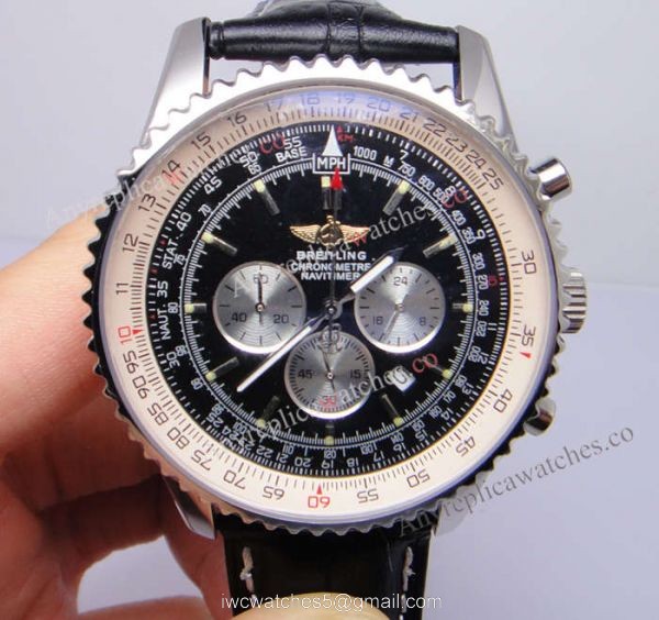 Breitling Navitimer 01 Black Chronograph Black Leather Replica Watch Breitling Navitimer 01 Black Chronograph Black Leather Replica Watch