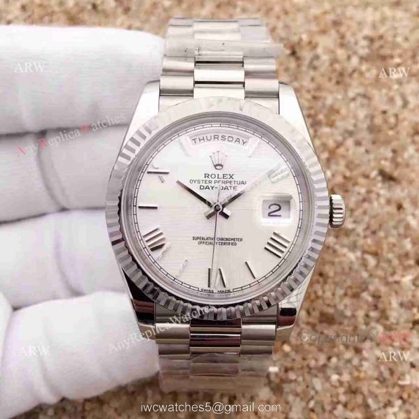 Replica Rolex Day-Date II Watch 41mm Silver Dial Roman Markers Replica Rolex Day-Date II Watch 41mm Silver Dial Roman Markers