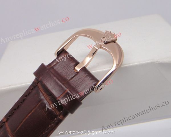 Rolex Geneve Cellini Date Watch Replica Rose Gold White dial Brown Leather Rolex Geneve Cellini Date Watch Replica Rose Gold White dial Brown Leather