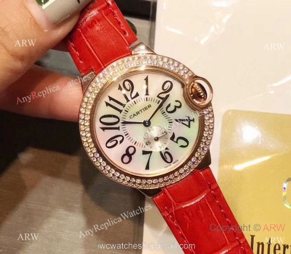 Womens Fake Cartier Watch Ballon Bleu Rose Gold Diamond Bezel Quartz 36mm Womens Fake Cartier Watch Ballon Bleu Rose Gold Diamond Bezel Quartz 36mm
