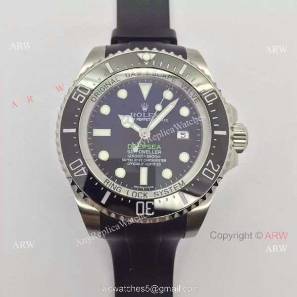 NEW UPGRADED Rolex Deepsea 44mm Replica Watch SS D-Blue Rubber Strap NEW UPGRADED Rolex Deepsea 44mm Replica Watch SS D-Blue Rubber Strap