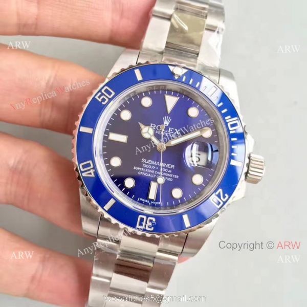 Noob Factory 3135 Replica Submariner Rolex Watch Stainless Steel Blue Dial Noob Factory 3135 Replica Submariner Rolex Watch Stainless Steel Blue Dial