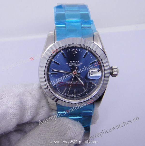 Rolex Datejust Replica Watch Stainless Steel Oyster Band / Fluted Bezel / Blue Dial 31mm Rolex Datejust Replica Watch Stainless Steel Oyster Band / Fluted Bezel / Blue Dial 31mm