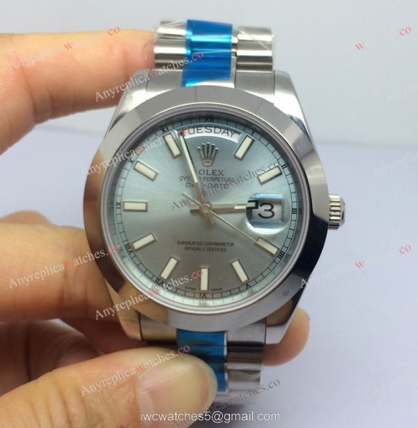 Replica Rolex Presidential Day-date II watch: SS President Light Blue Dial 41mm Replica Rolex Presidential Day-date II watch: SS President Light Blue Dial 41mm