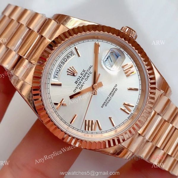 Noob Rolex Day Date Rose Gold With White Dial Roman Numbers Swiss 3255 Automatic Watch Noob Rolex Day Date Rose Gold With White Dial Roman Numbers Swiss 3255 Automatic Watch