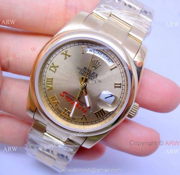 1:1 Copy Rolex Day-Date Oyster Gold Strap Mens Watch High Quality 1:1 Copy Rolex Day-Date Oyster Gold Strap Mens Watch High Quality
