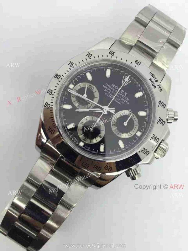 Replica Rolex Daytona Valjoux 7750 Watch Stainless Steel Black Dial Buy Swiss Replica Rolex Daytona Valjoux 7750 Watch Stainless Steel Black Dial Buy Swiss