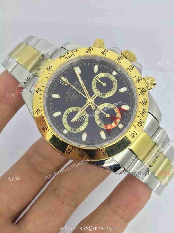 2-Tone Black Dial Rolex Valjoux 7750 Cosmograph Daytona Swiss Grade 2-Tone Black Dial Rolex Valjoux 7750 Cosmograph Daytona Swiss Grade
