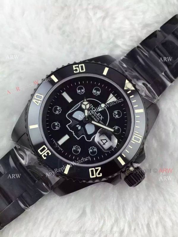 All Black Rolex Mastermind Submariner Watch: Rolex Skull Watch All Black Rolex Mastermind Submariner Watch: Rolex Skull Watch