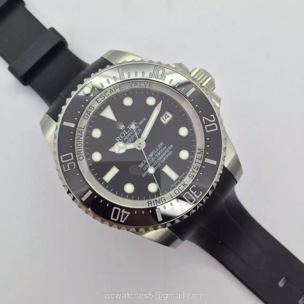 NEW UPGRADED Rolex Deepsea 44mm Replica Watch Black Dial Black Rubber Strap NEW UPGRADED Rolex Deepsea 44mm Replica Watch Black Dial Black Rubber Strap