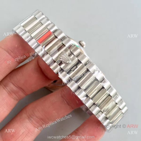 Rolex Day-Date II Watch Replica Stainless Steel Black Face Diamond Markers Rolex Day-Date II Watch Replica Stainless Steel Black Face Diamond Markers