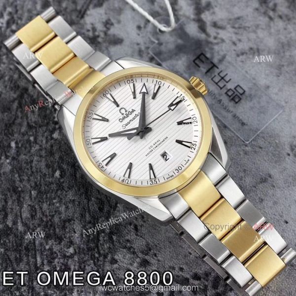ET V4 Swiss ETA 8800 Omega Seamaster Superluminova 2 Tone Watch ET V4 Swiss ETA 8800 Omega Seamaster Superluminova 2 Tone Watch