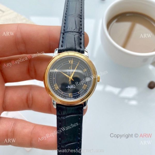 Clone Omega De Ville Prestige Ladies Watches Brown Leather Strap Clone Omega De Ville Prestige Ladies Watches Brown Leather Strap