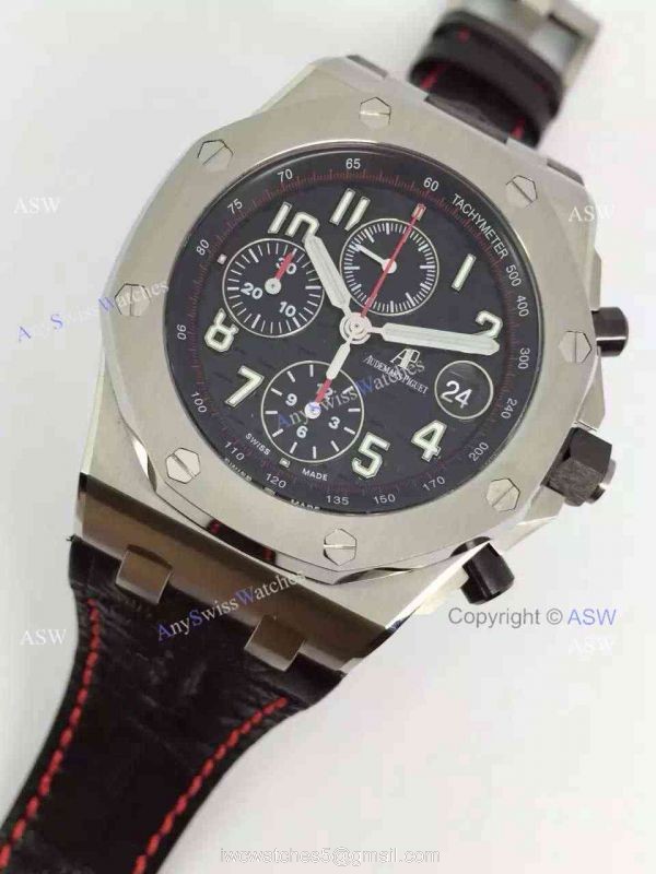 Swiss 3126 Replica Audemars Piguet Black Dial Number Black Leather Swiss 3126 Replica Audemars Piguet Black Dial Number Black Leather