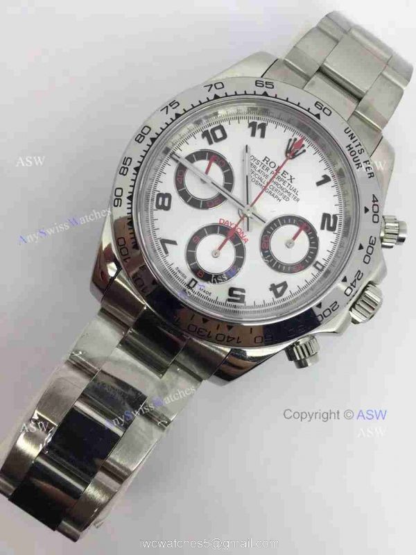 Swiss Grade One Rolex Daytona Valjoux 7750 Watch Silver Dial Arabic markers Swiss Grade One Rolex Daytona Valjoux 7750 Watch Silver Dial Arabic markers