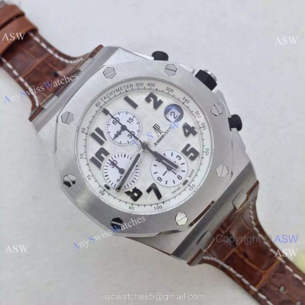 Replica Audemars Piguet Swiss Replica Chronograph watch SS White Replica Audemars Piguet Swiss Replica Chronograph watch SS White