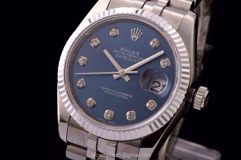 ROLEX DATEJUST SWISS ETA3135 WATCH BLUE DIAMOND FACE ROLEX DATEJUST SWISS ETA3135 WATCH BLUE DIAMOND FACE