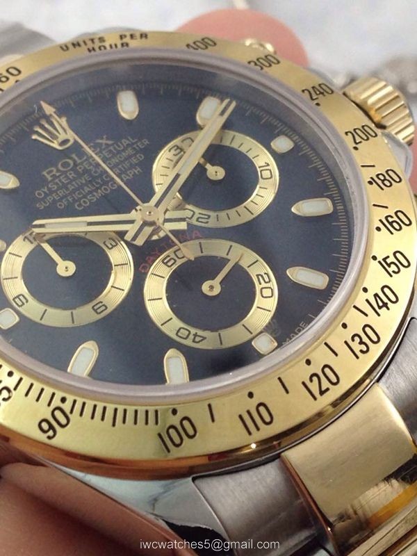 Rolex Daytona Swiss Grade 7750 Two Tone Black Face 40mm Mens Watch Rolex Daytona Swiss Grade 7750 Two Tone Black Face 40mm Mens Watch