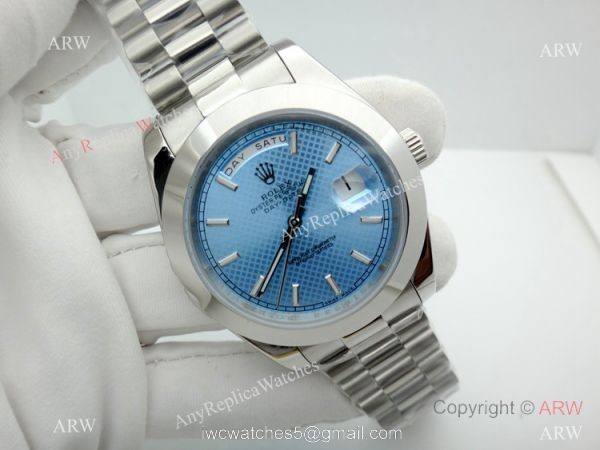 High Quality Rolex Day Date Ice Blue Replica Watch 40mm Presidential High Quality Rolex Day Date Ice Blue Replica Watch 40mm Presidential