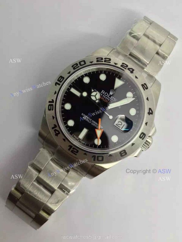 Noob Factory ETA2836 Replica Rolex Explorer II 42mm Watch SS Black Dial Noob Factory ETA2836 Replica Rolex Explorer II 42mm Watch SS Black Dial