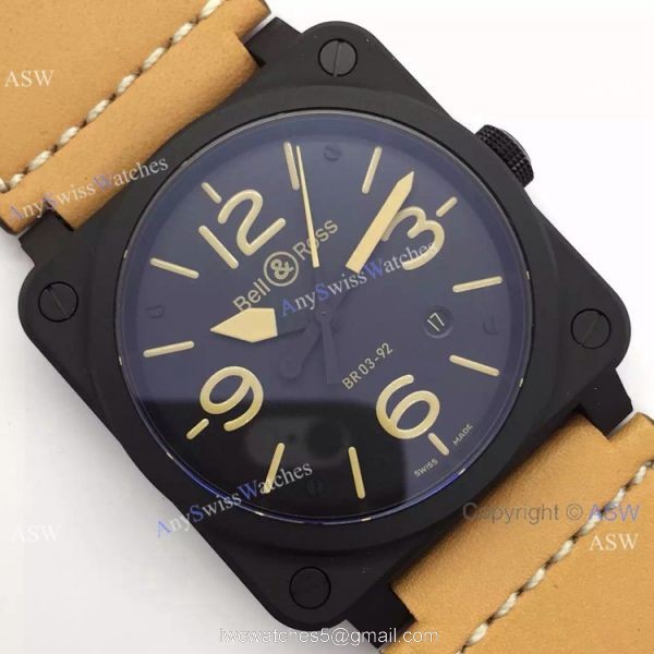 Swiss Replica Bell Ross BR 03-92 Watch brown leather Swiss Replica Bell Ross BR 03-92 Watch brown leather