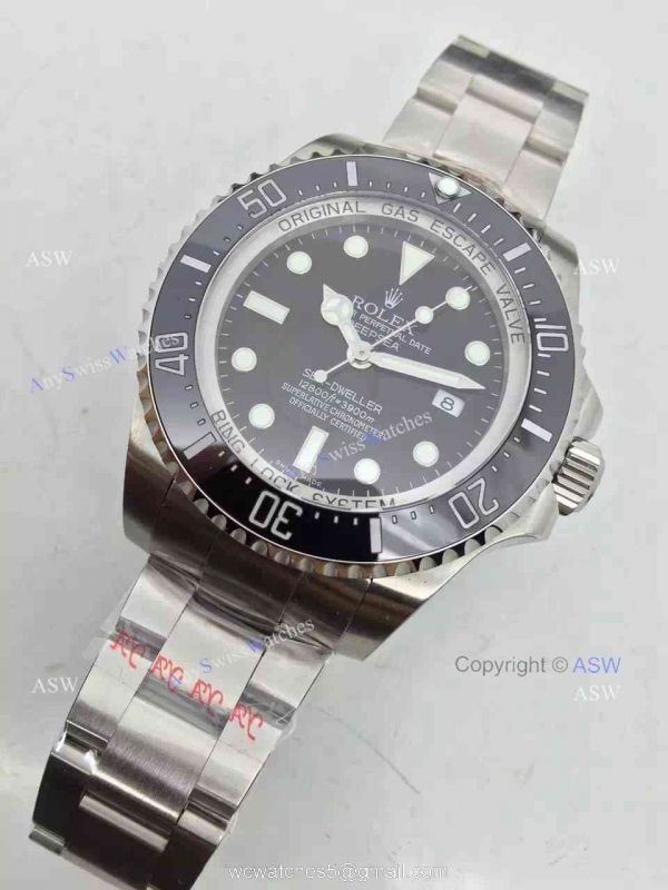 Swiss 2836 Replica Rolex Deepsea Sea-Dweller Black Dial Watch / Noob Factory Swiss 2836 Replica Rolex Deepsea Sea-Dweller Black Dial Watch / Noob Factory