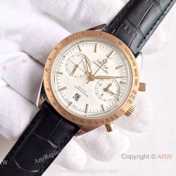 (OM)Copy Swiss Omega Speedmaster 9301 Gold Case Leather Strap Watch (OM)Copy Swiss Omega Speedmaster 9301 Gold Case Leather Strap Watch