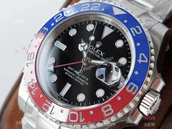 Super Clone Rolex GMT Master II VR-Factory Swiss Cal3186 Watch Pepsi Bezel Oyster Band Super Clone Rolex GMT Master II VR-Factory Swiss Cal3186 Watch Pepsi Bezel Oyster Band