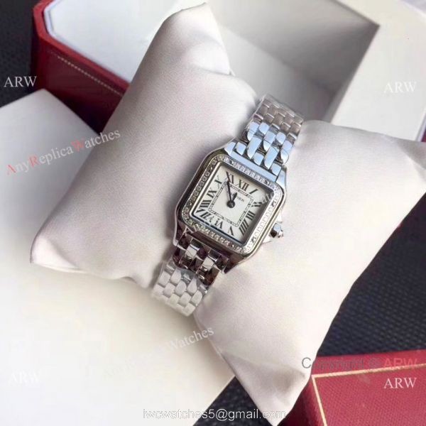 Fake Panthere De Cartier SS Diamond Watch Ladies 22mm Fake Panthere De Cartier SS Diamond Watch Ladies 22mm