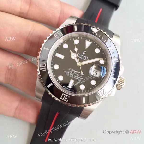 Stainless Steel Black Dial Submariner Rolex Rubber Strap Watch New Upgraded Stainless Steel Black Dial Submariner Rolex Rubber Strap Watch New Upgraded